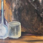 Peinture à l'huile alchimiste vintage du milieu du siècle