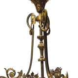 Louis XV style chandelier in bronze and frosted glass 20th century