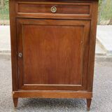 Louis XVI buffet with a confiturier in wood and white marble from the 19th century.