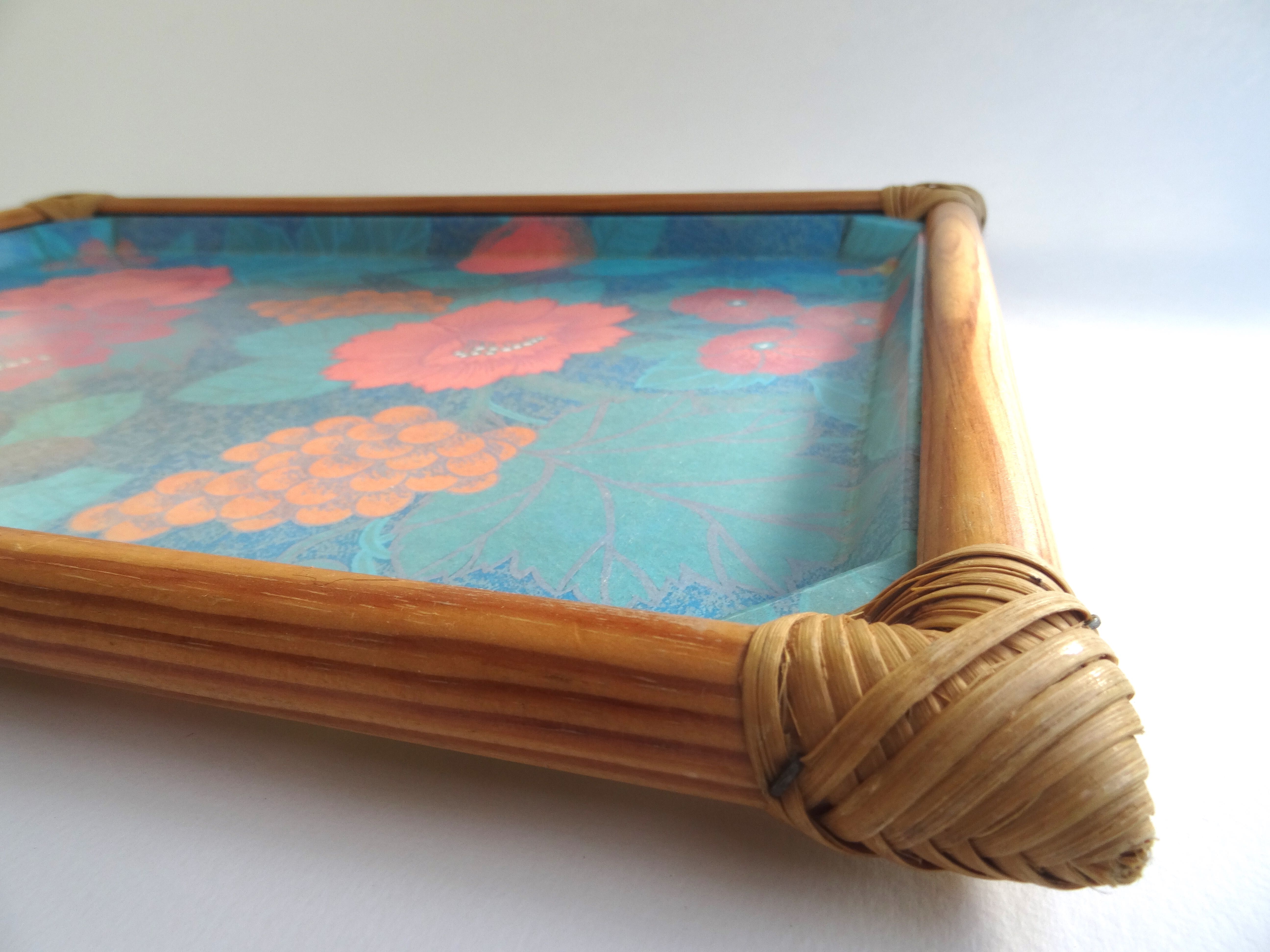 Bamboo and fiberglass tray