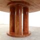 Large round red travertine dining table, 1970s