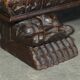 Banc Monks Antique Sculpté Lion Griffon 1860 avec Rangement