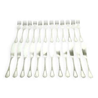 Christofle – 12-piece silver-plated fish cutlery set