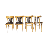 Set of 4 chairs wooden coffee multicore gold and black