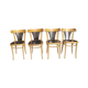 Set of 4 chairs wooden coffee multicore gold and black