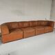 Modular sofa De Sede DS 15 in saddle leather