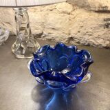 Large blue glass catchall - Murano Venice 1960