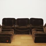 Modular armchairs panarea chenille by lev & lev, 1970s, set of 5