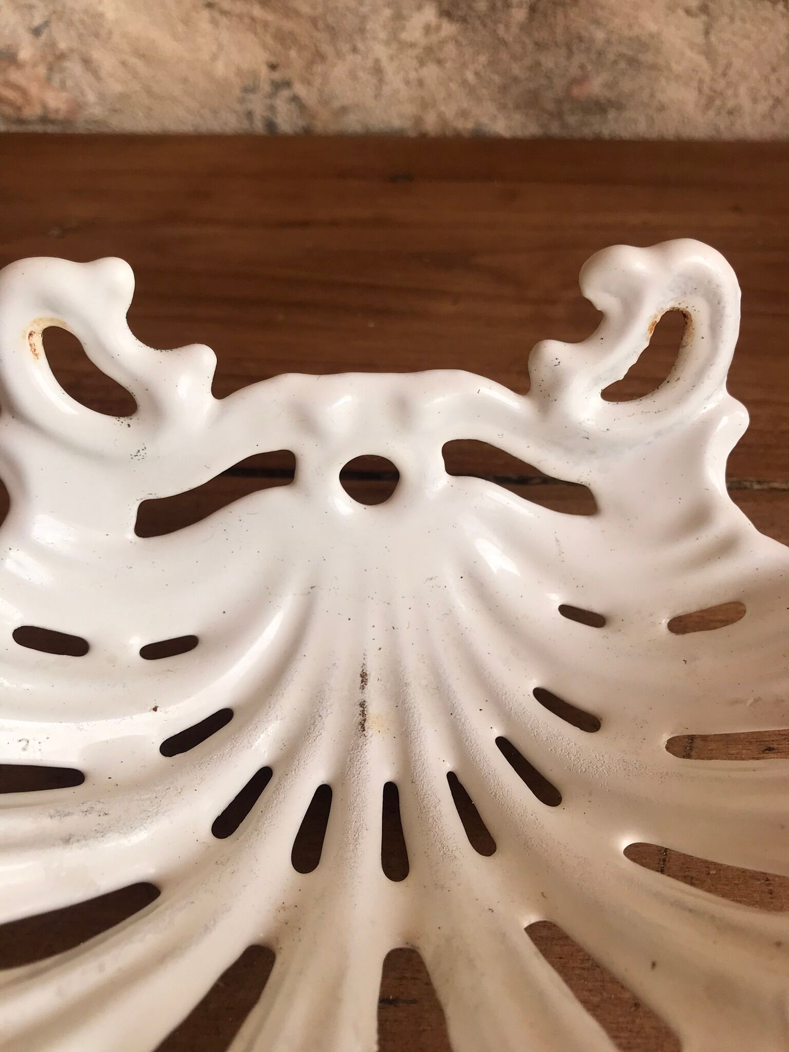 Porte-savon en fonte émaillée blanche