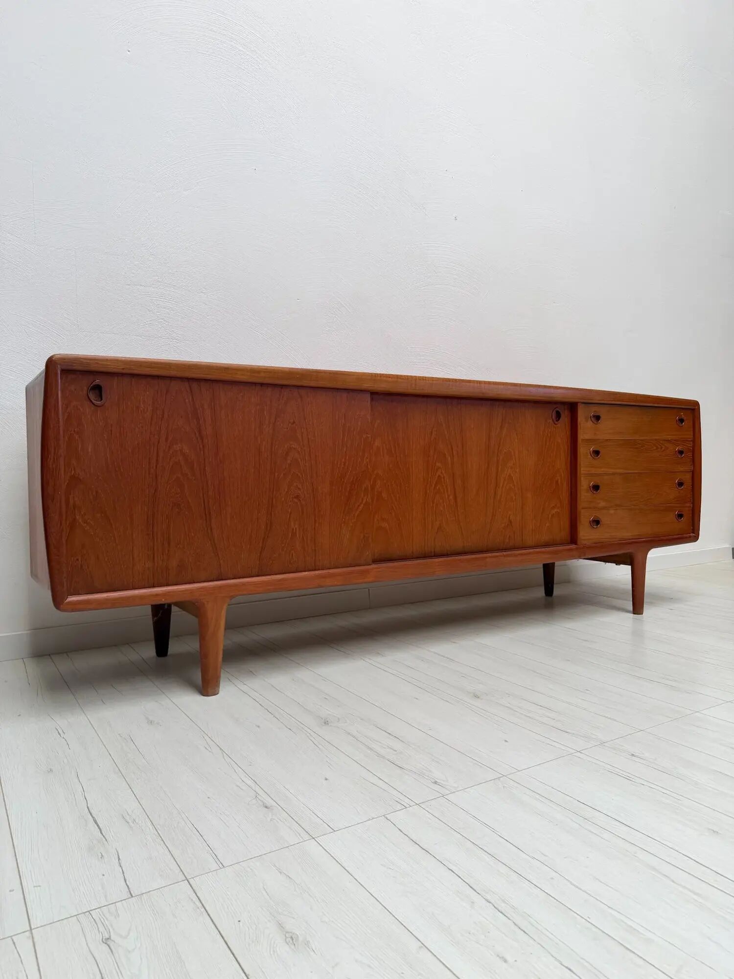 1960s large vintage Danish design teak sideboard by H.P. Hansen
