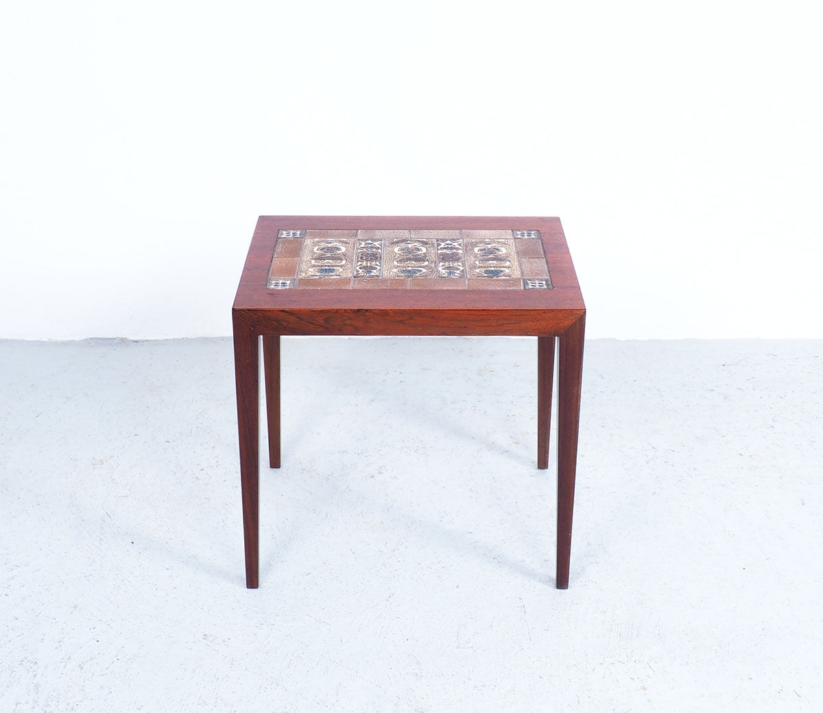 Rosewood Side Table with Baca Tiles by Severin Hansen for Haslev Møbelsnedkeri, 1960s