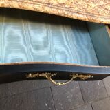 Chest of drawers "tomb" patinated black regency style