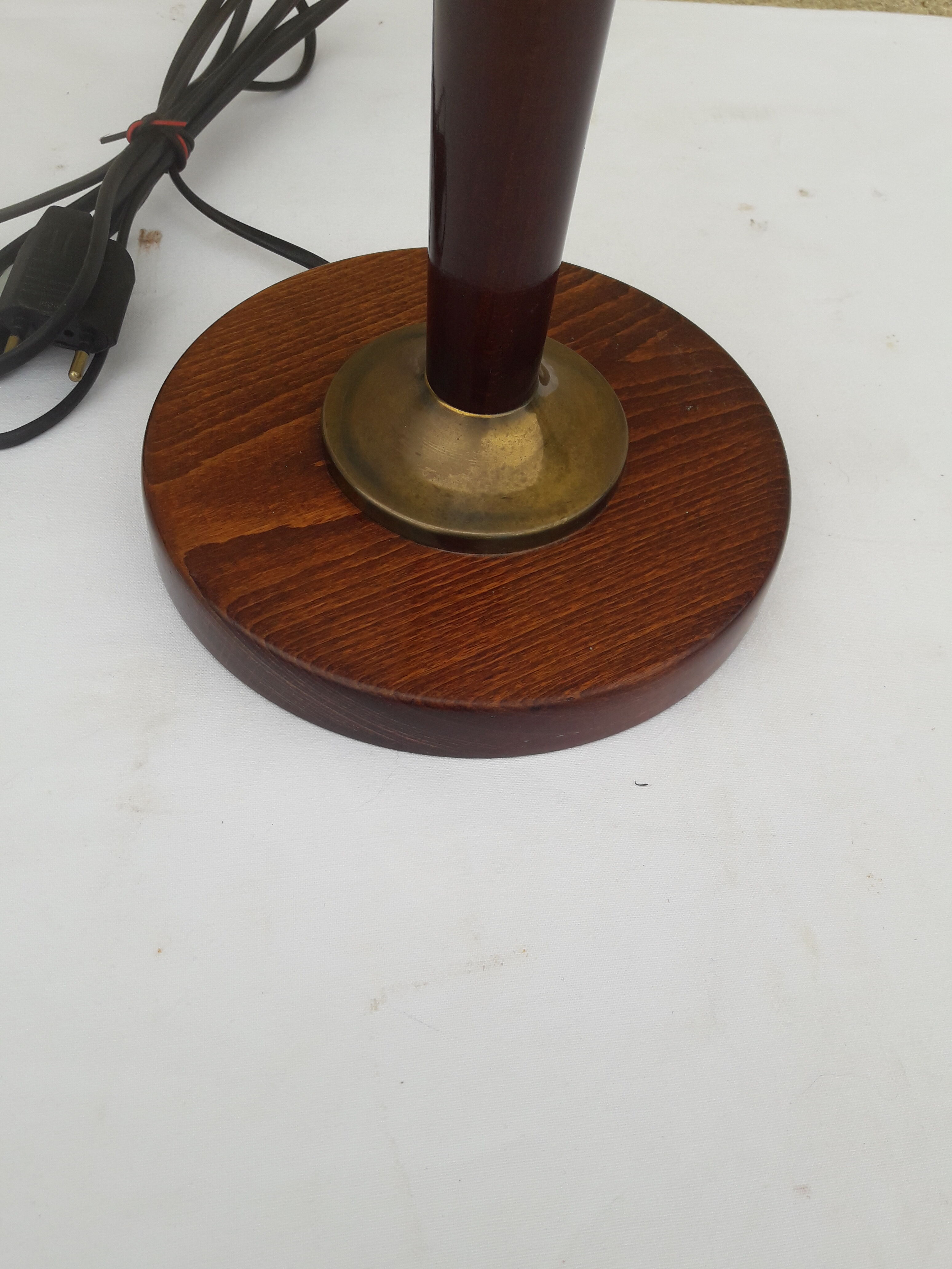 Pied de lampe de bureau en acajou h 44,5 cm