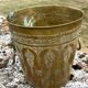 Persian Brass Champagne Bucket, Hand Engraved Ram Head Handles