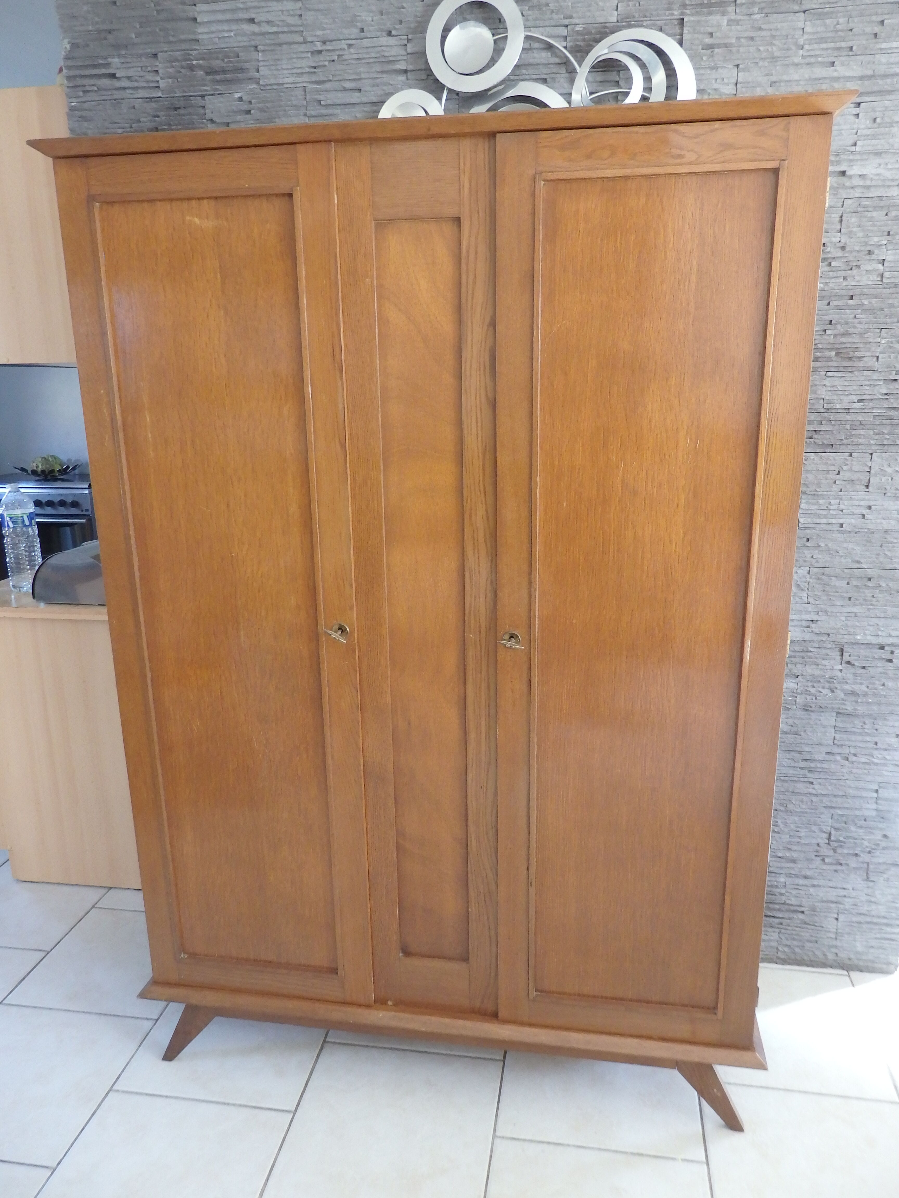 Wardrobe vintage Scandinavian compass feet