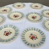 Set 10 plates Claude de Sarreguemines 1930