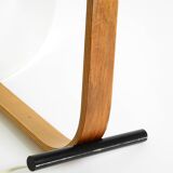 Original Space Age 1960s plywood table lamp with plastic shade by Temde