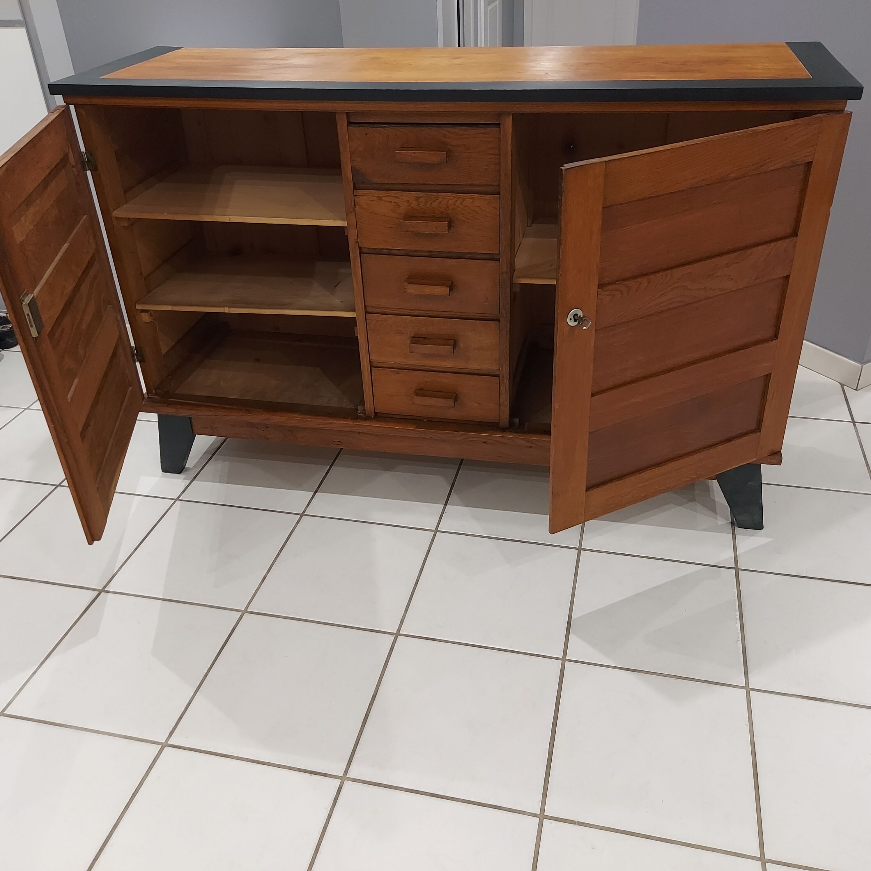 Furniture Enfilade René Gabriel vintage 1960s.