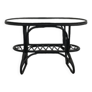 Table basse en rotin - noir