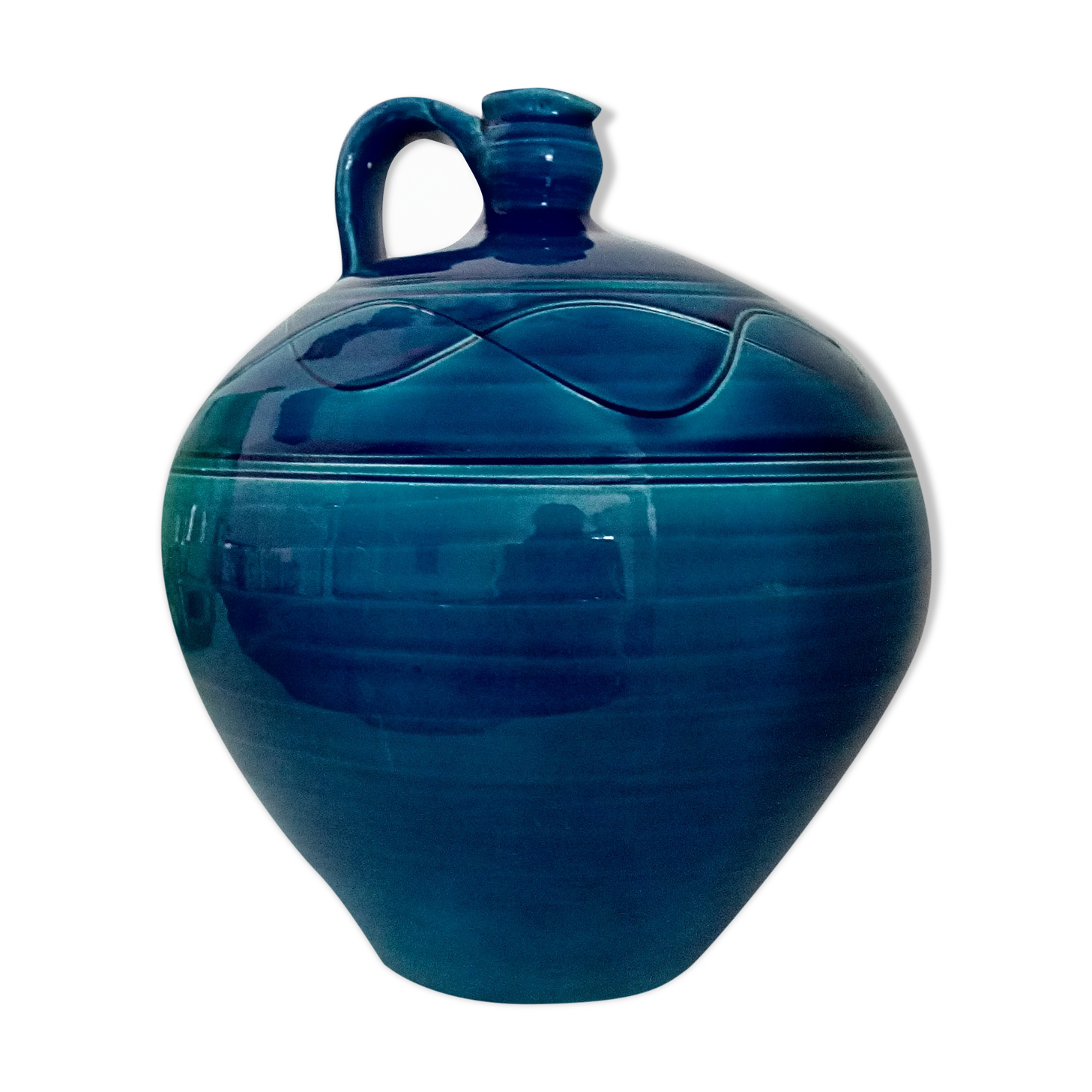 Enamelled jug artisanal pottery