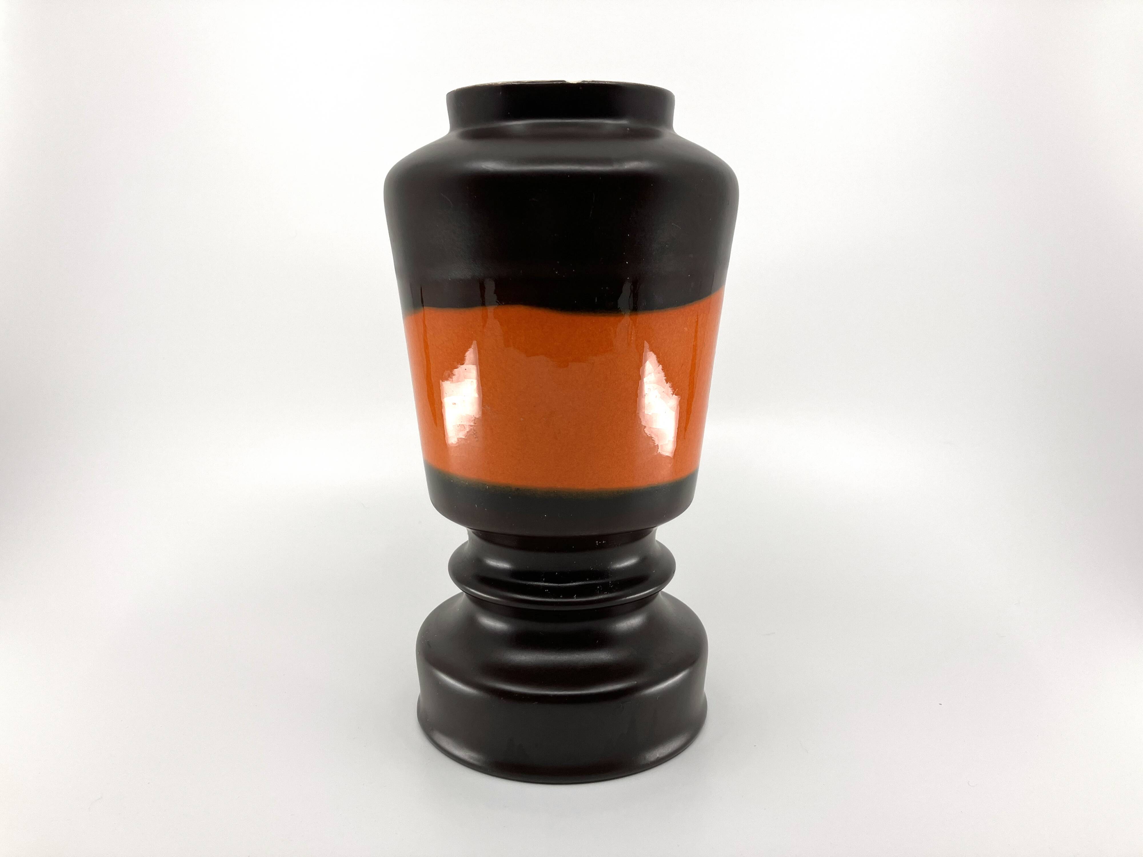 Brown and orange ceramic vase • 1970