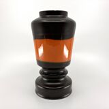 Brown and orange ceramic vase • 1970