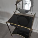 Louis XVI style hairdresser in brass and tempered glass
