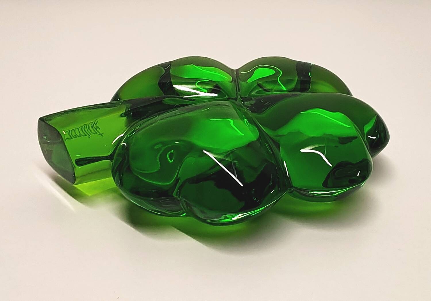 Baccarat green crystal paperweight