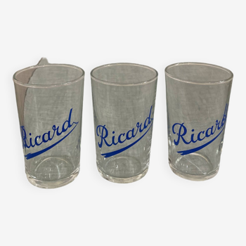 Set de 3 petits verres Ricard vintage