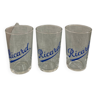 Set of 3 small vintage Ricard glasses