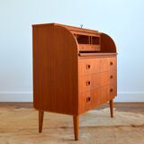Swedish secretary sliding tray teak 1950s