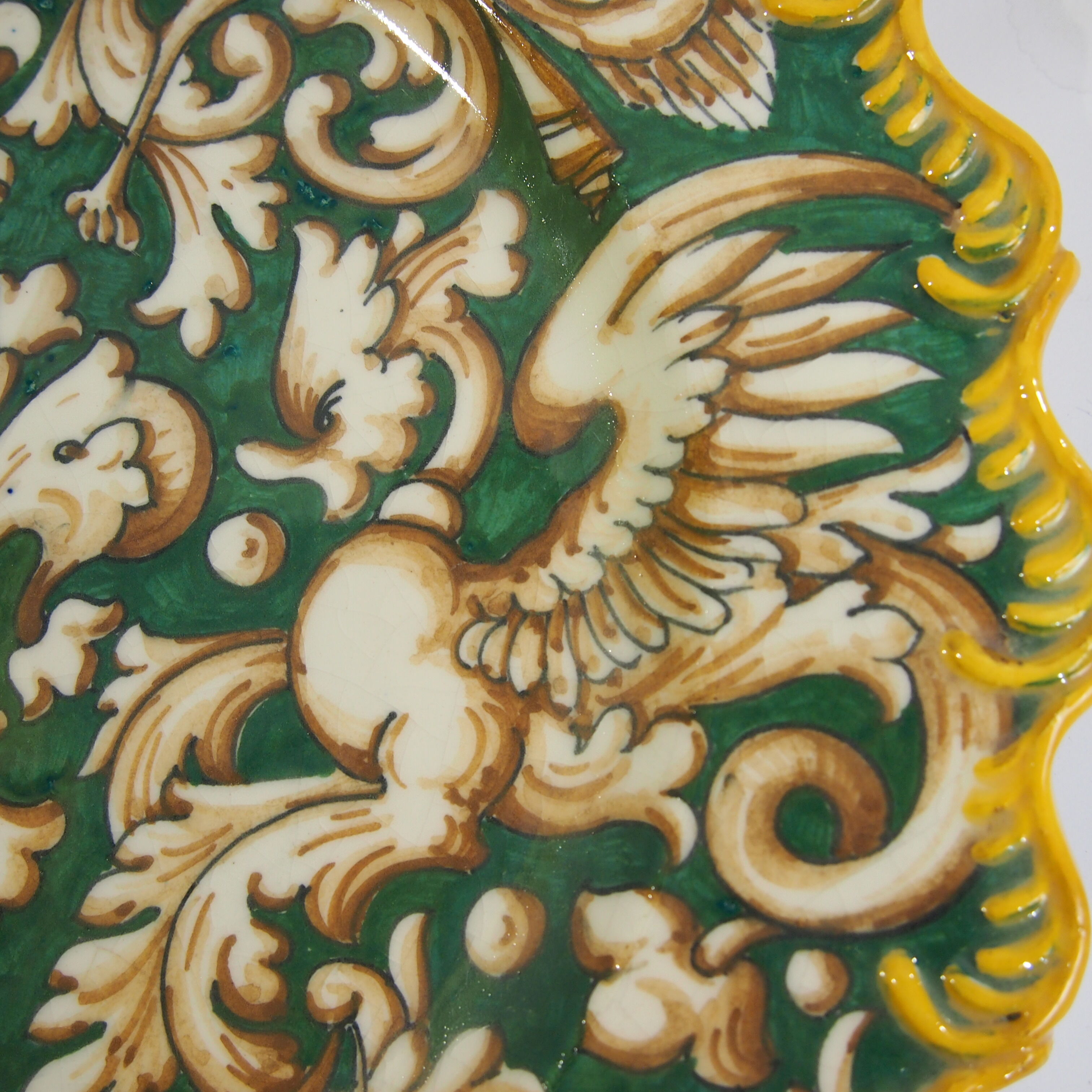 Decorated plate signed Barrielle vintage