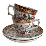 2 polychrome ironstone coffee cups Choisy le Roi