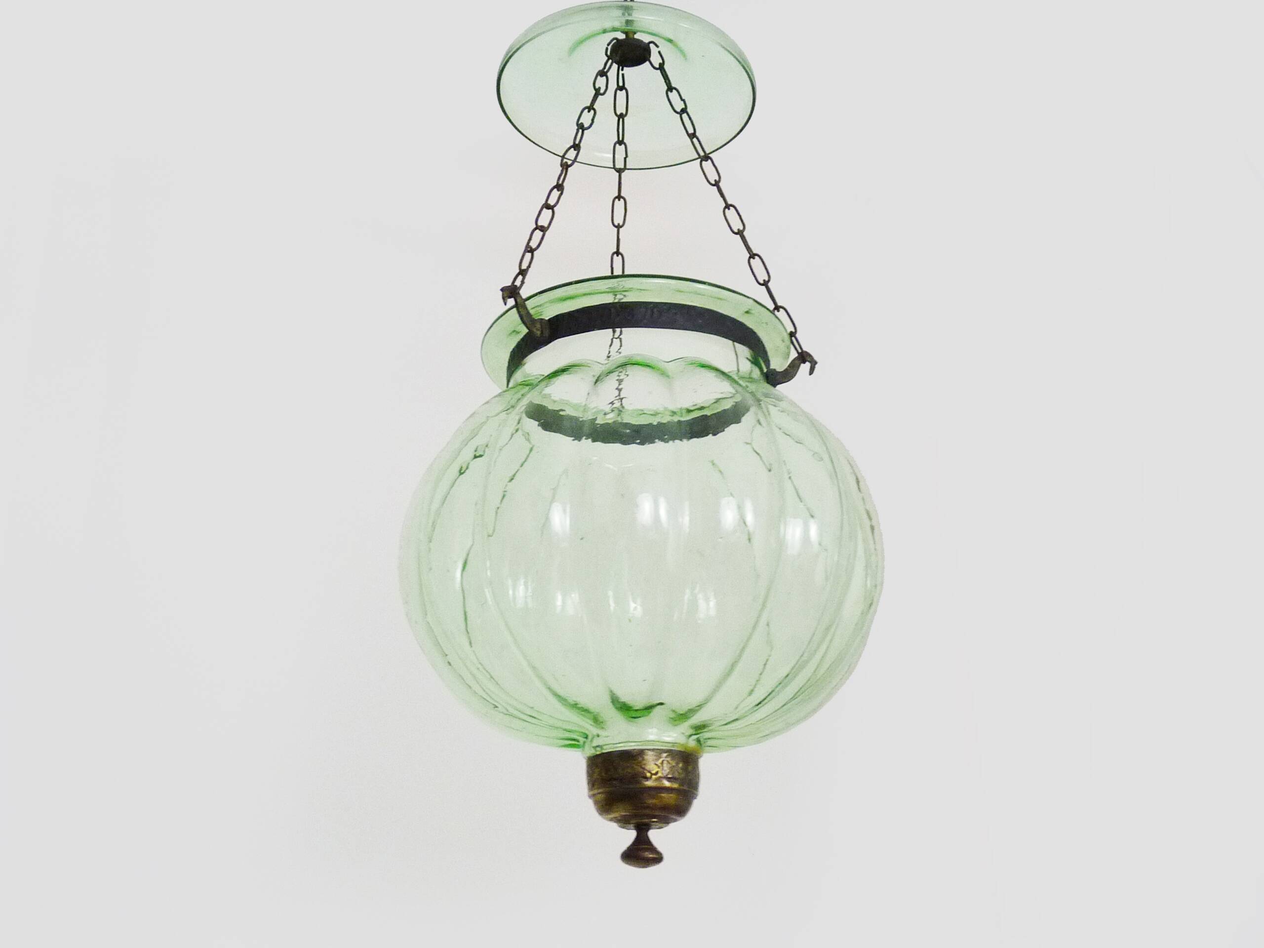 Glass bell lantern with its smoker. 19th century