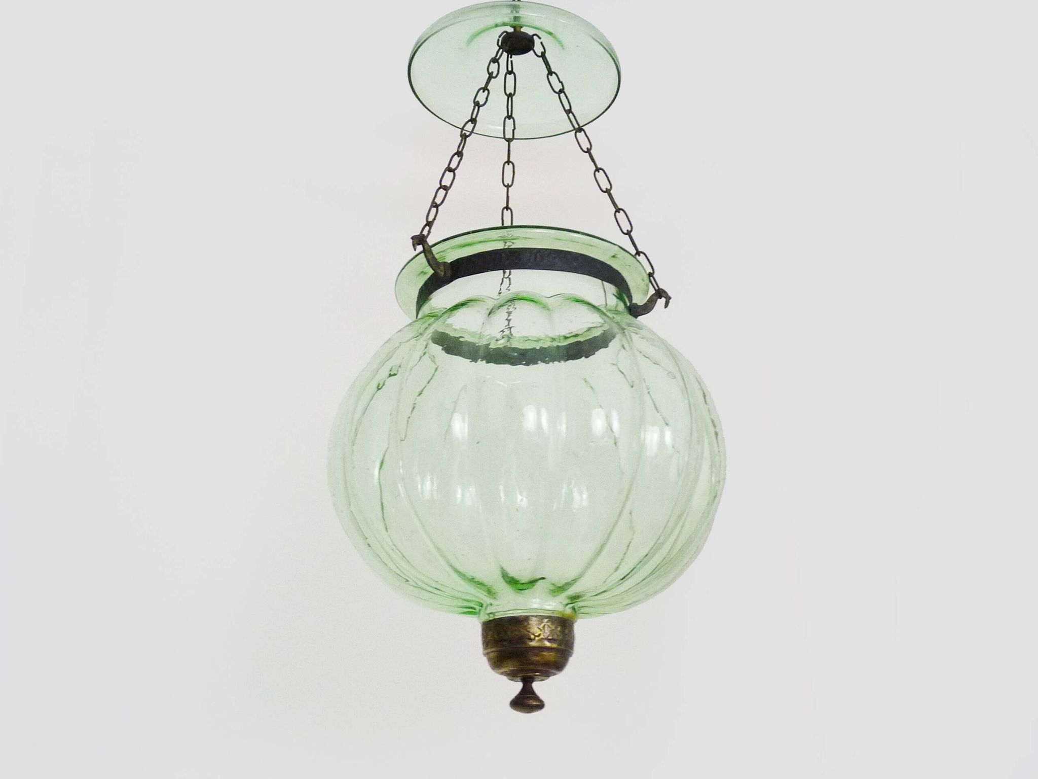 Glass bell lantern with its smoker. 19th century