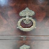 Chest of drawers in wood and gray marble with 4 drawers nineteenth century