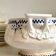 Creil & Montereau ironstone salad bowl and soup tureen, "Damier" service