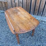 Louis Philippe round table with shutters in cherry wood