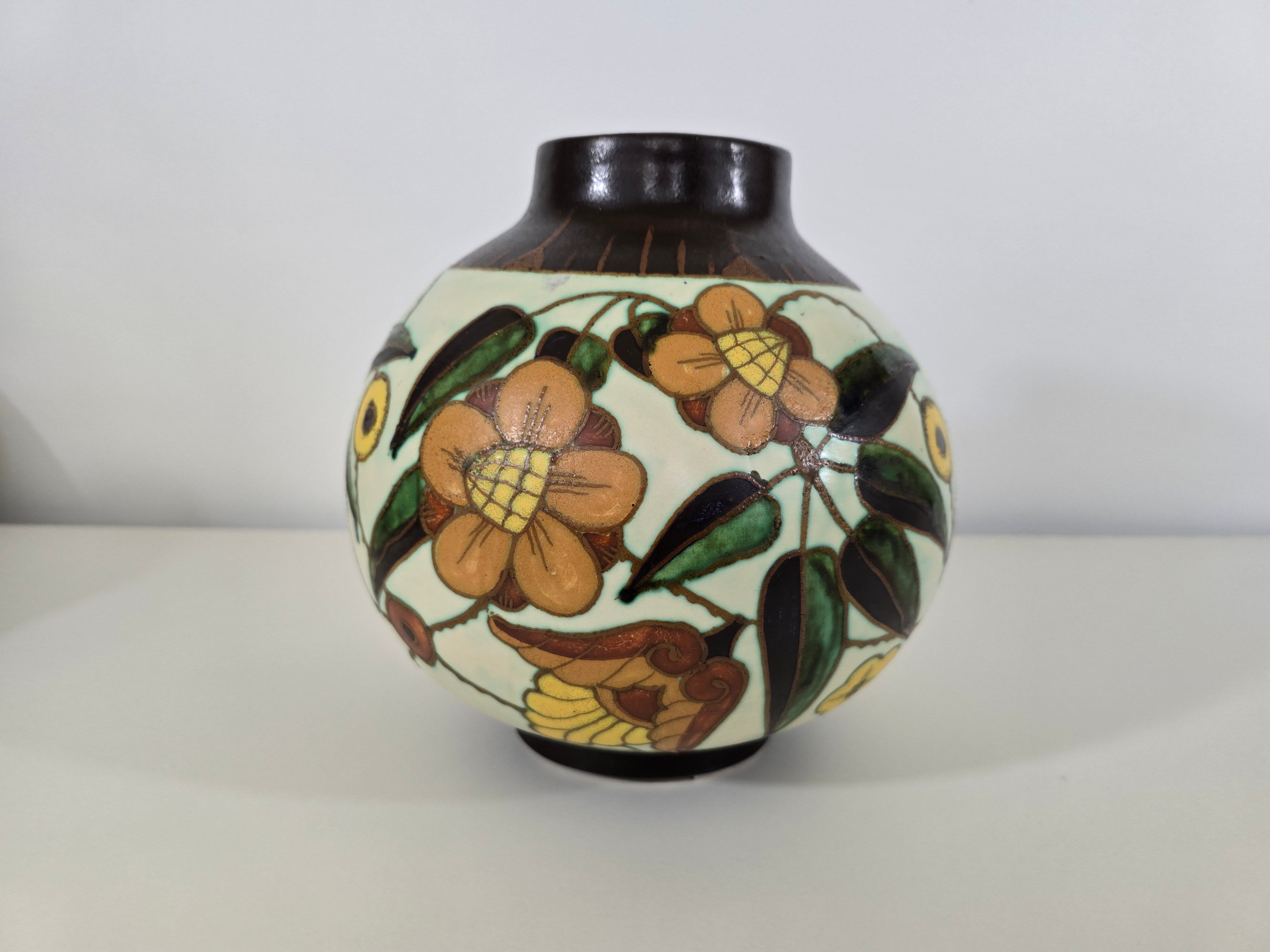 Art Deco vase by Charles Catteau for Boch Frères Keramis, model D1847