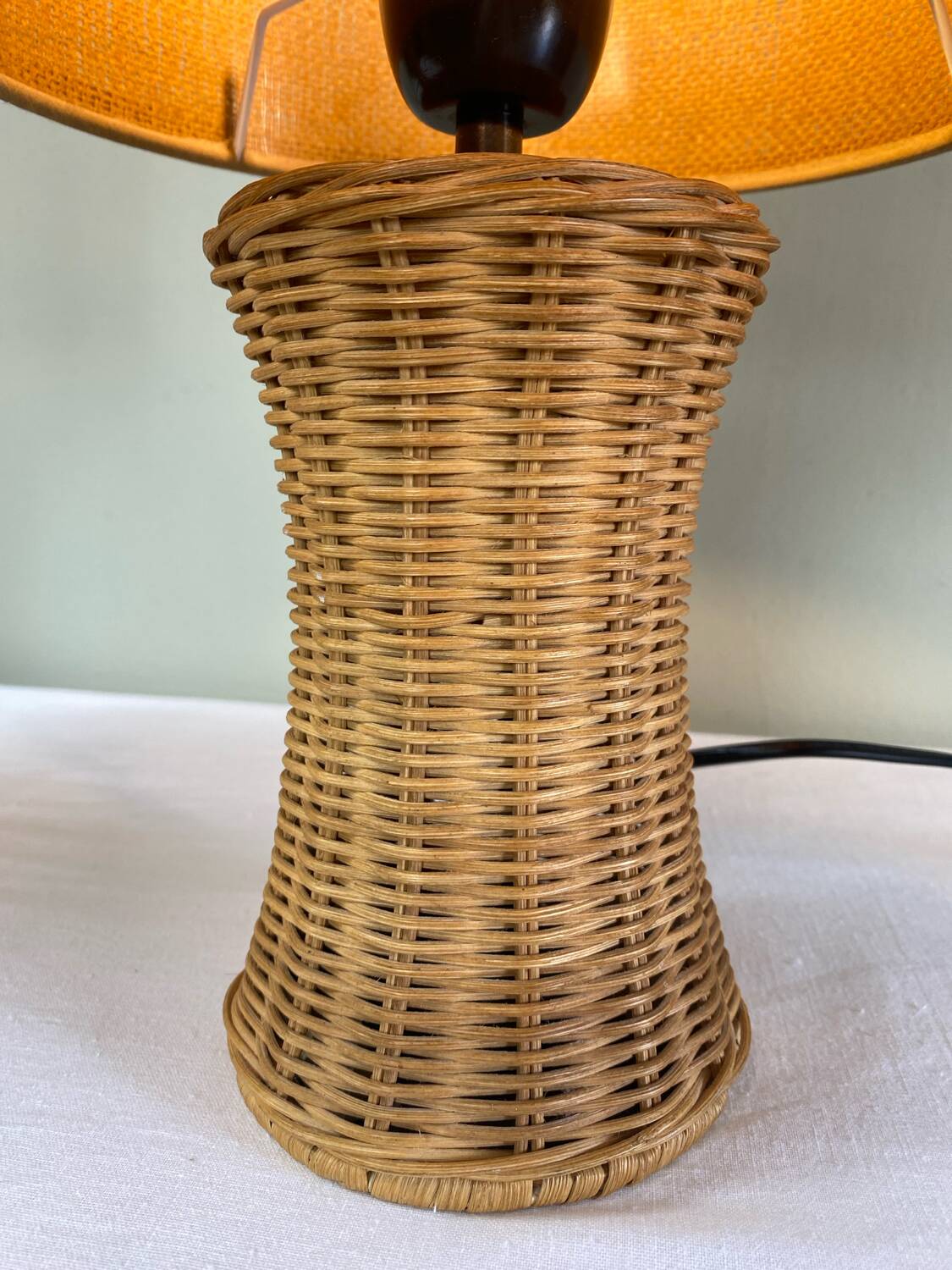 Pair of wicker lamps