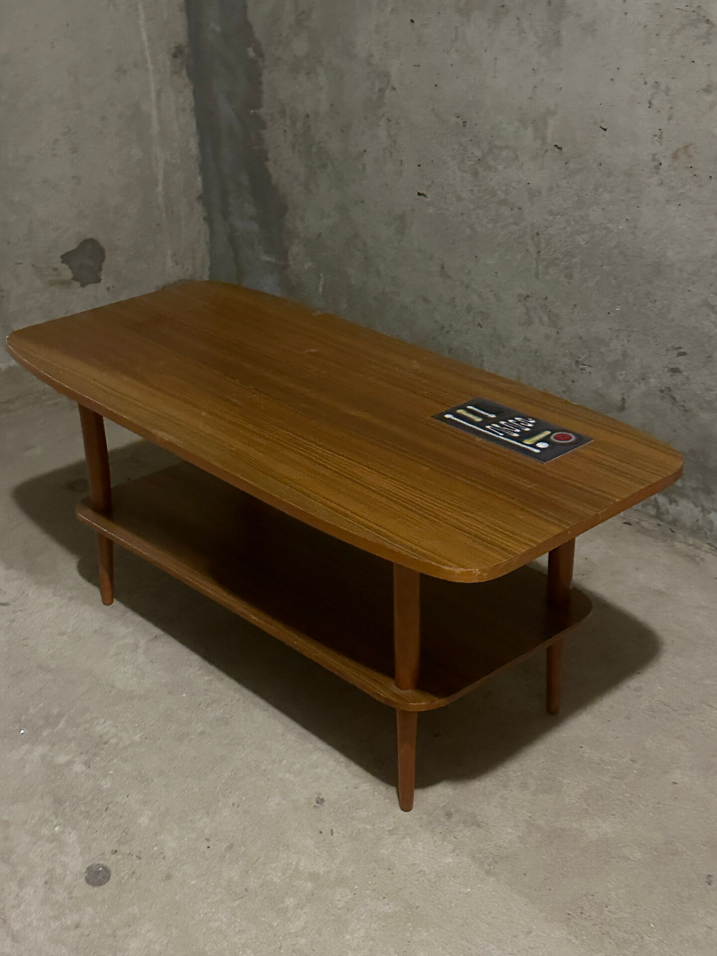 Scandinavian coffee table in teak and ceramic from the 1960s.