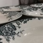6 assiettes creuses faïence terre de fer Moulin des Loups et Hamages