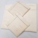 large embroidered thread sheet, 2m30x3m25, and its two matching pillowcases
