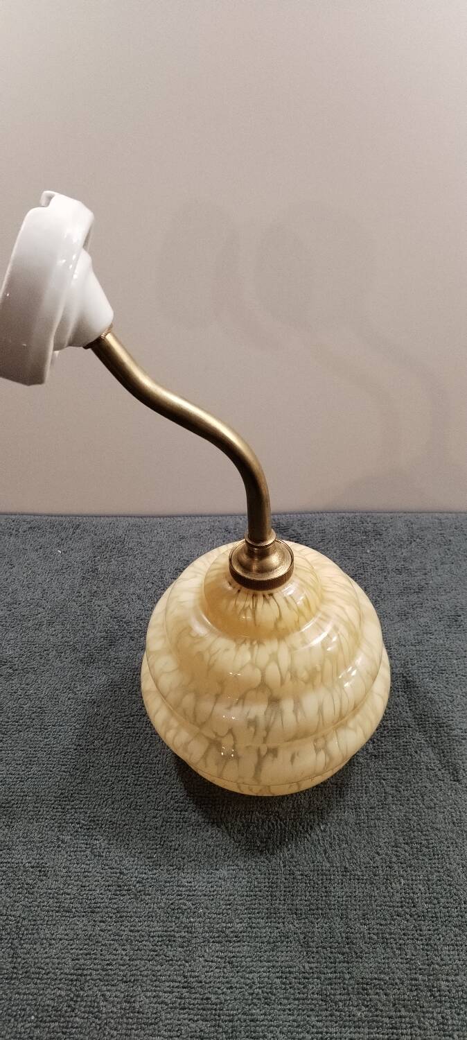 Clichy yellow glass swan neck wall light