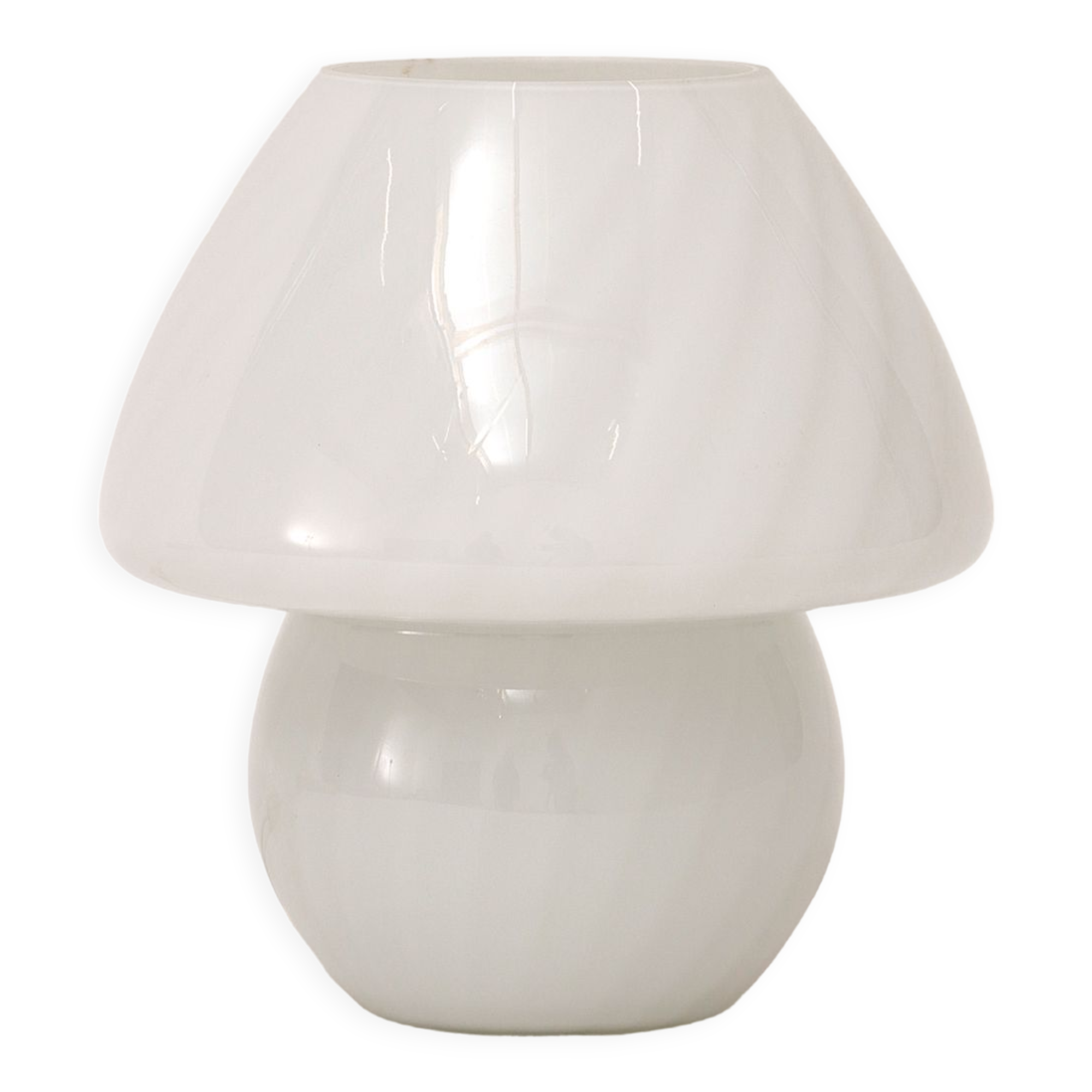 Vintage white mushroom lamp by Glashutte, 1960 Germany.