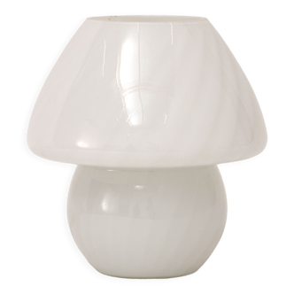 Lampe champignon blanc vintage par Glashutte, 1960 Allemagne.