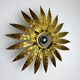 Mid-century modern sunburst light fixture with leaves, French craftsmanship, 1950s