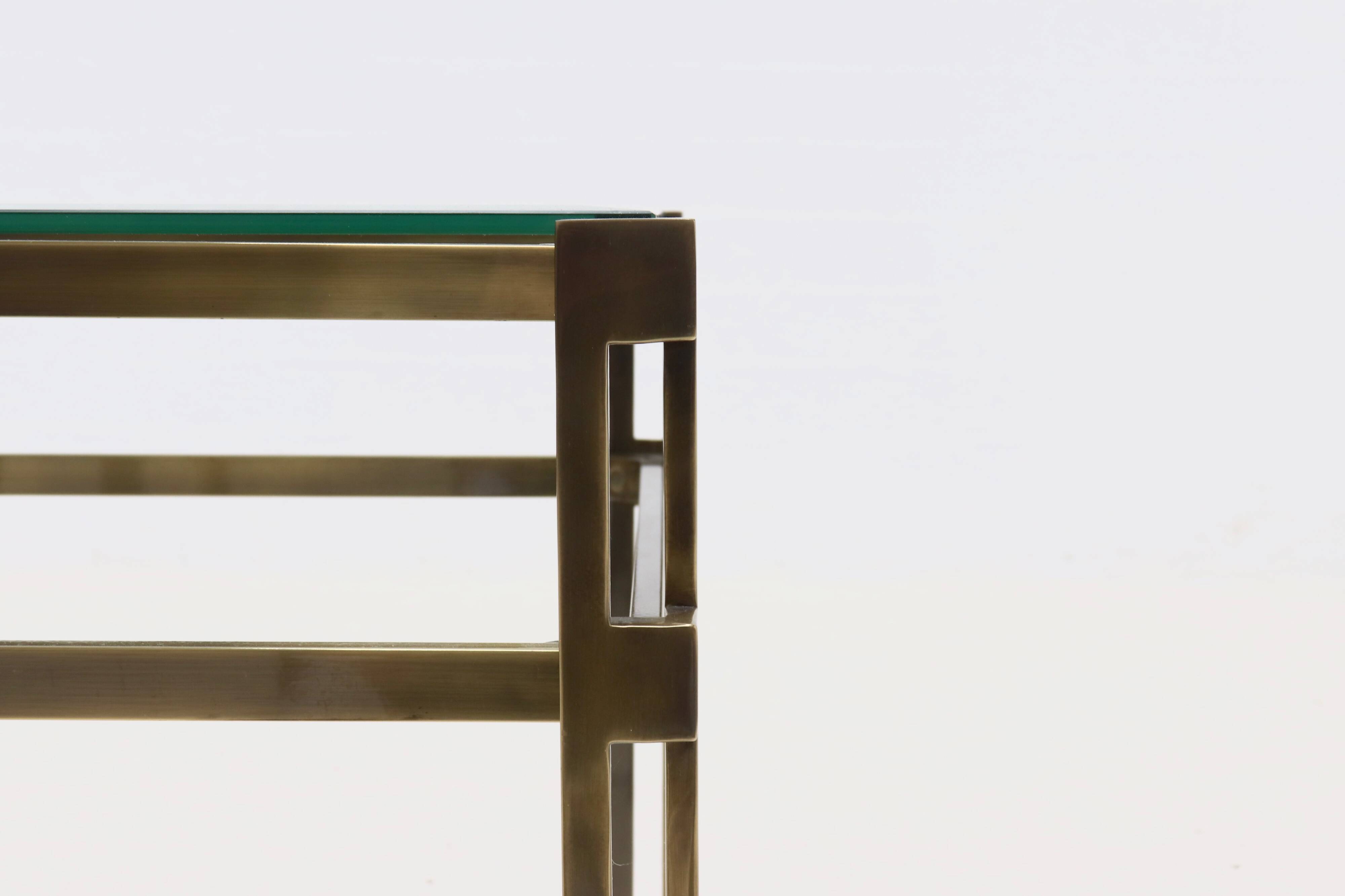 Solid Cast Bronze Side Table 1970s