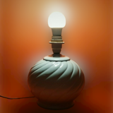 Spiral lamp foot - White glazed ceramic 70's