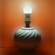 Spiral lamp foot - White glazed ceramic 70's